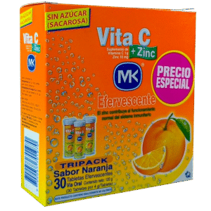 Mk Vita C+Zinc Naranja Tab Eferv Tripack