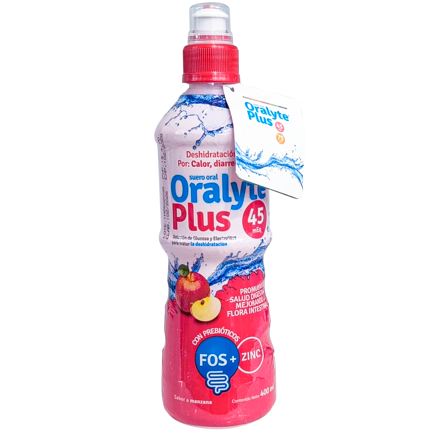 Oralyte Plus 45 Manzana Frasco X 400Ml